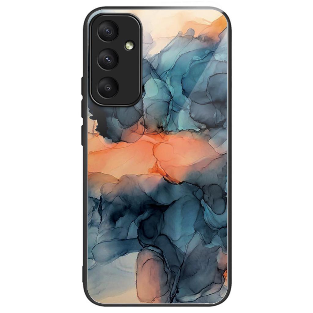 Für Samsung Galaxy A35 5G Rückseite Handyhülle aus gehärtetem Glas Marmormusterdruck