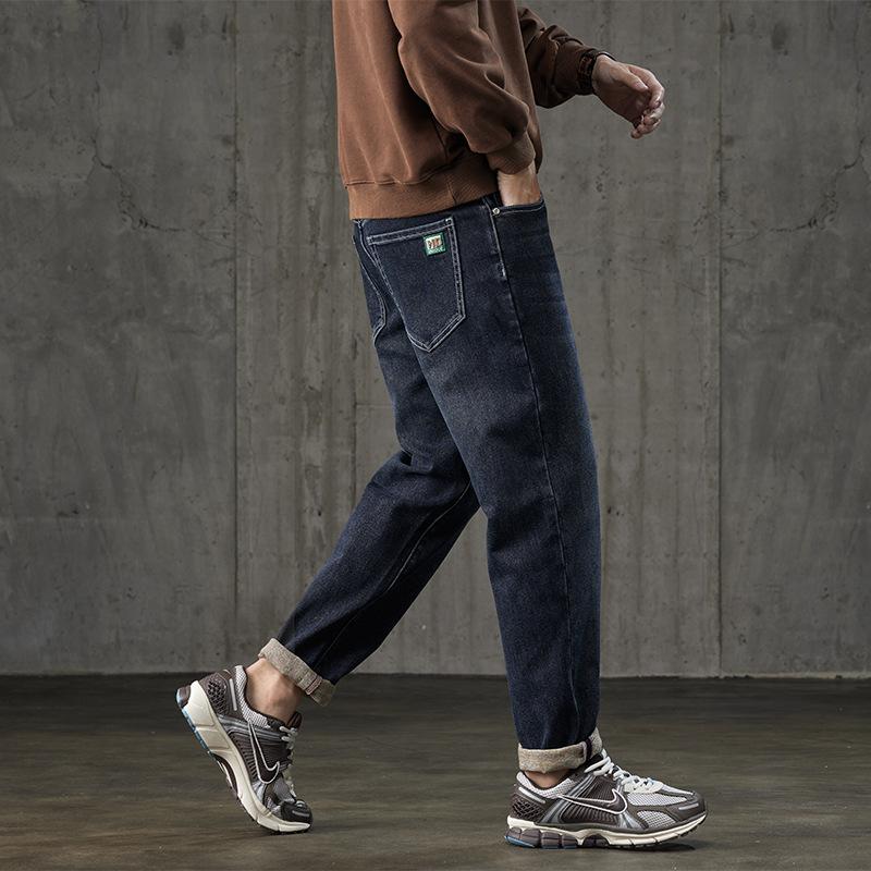 Fashion Stretch Jeans Slim Fit Men's Denim Men's Pants Student Youth Daily Tapered Small Straight Daddy Pants