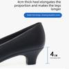 Women's Low-cut Black Work Shoes, Soft Leather, Soft Sole, Comfortable for Long Periods of Standing
