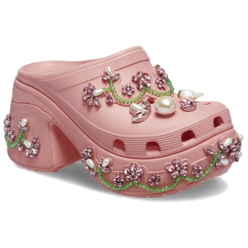 SIMONE ROCHA x Crocs Mermaid Comfortable and Versatile Hole Shoes Warm Pink for Men and Women