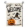 Durable Ornaments for Office Stacked Pumpkin Garden Flag, Burlap Look Fall Outdoor Decor, Festive Party Supplies Home Double Sided Holiday Yard