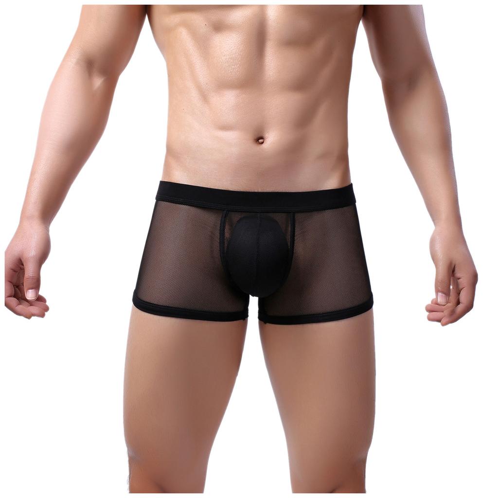 Men's Sexy Underwear Breathable Mesh Underwear Middle Waist Men Leisure Sports