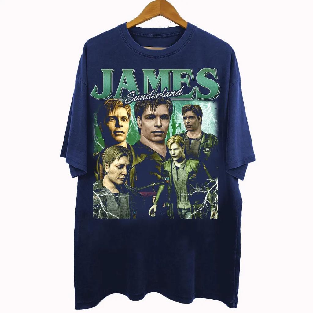90er Vintage Raubkopie Stil James Sunderland T-Shirt Silent Hill Spiel Thema Herren T-Shirt Sommer Neu Unisex Freizeit T-Shirt