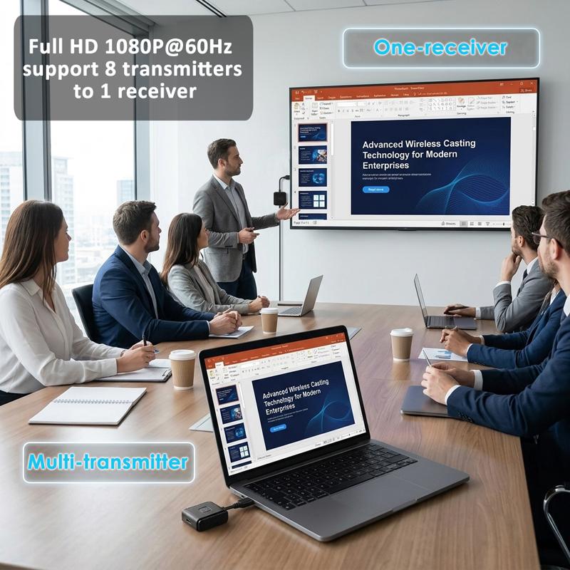 VCOM USB Type C To HDMI Screen Cast 50 Meters Point To Point WiFi TX RX Wireless HDMI Extender