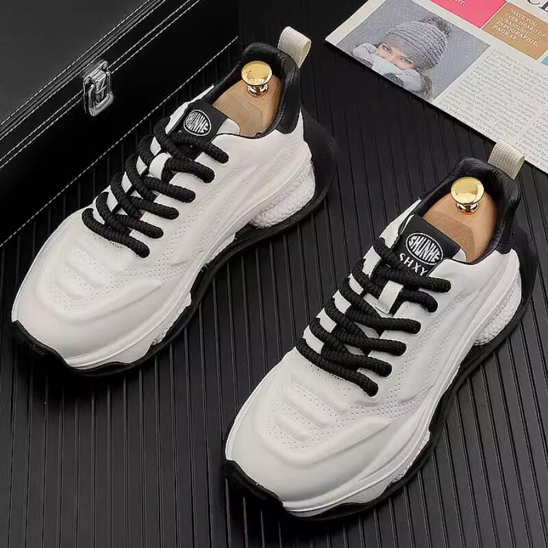 Fashion New Autumn Thick Soled White Daddy Shoes Ins Fashion High-grade Sports Casual Shoes   Zapatillas Hombre A45