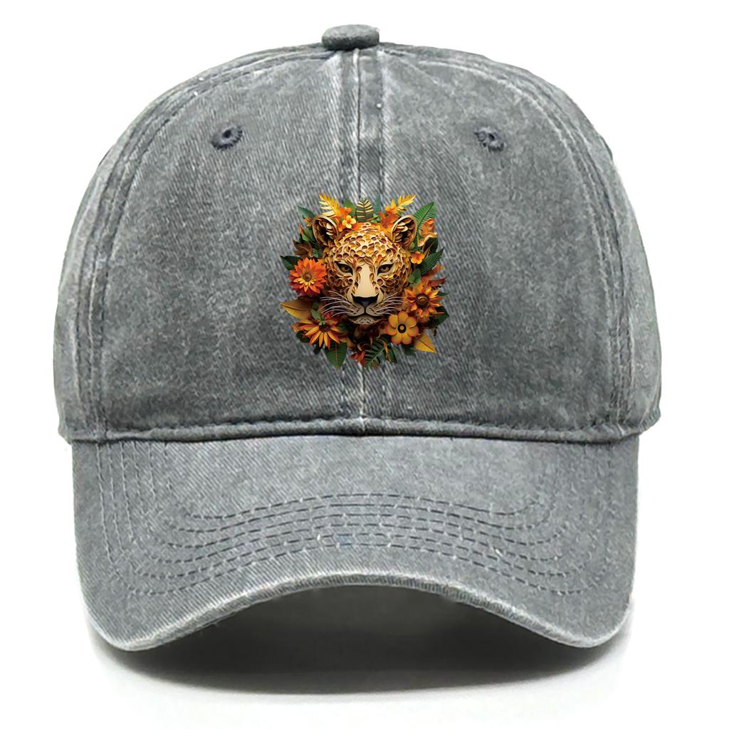 Flower Leopard Adjustable Baseball Hat Cap For Man Inelastic Distressed Snapback Baseball Caps Perfect For Mountaineering