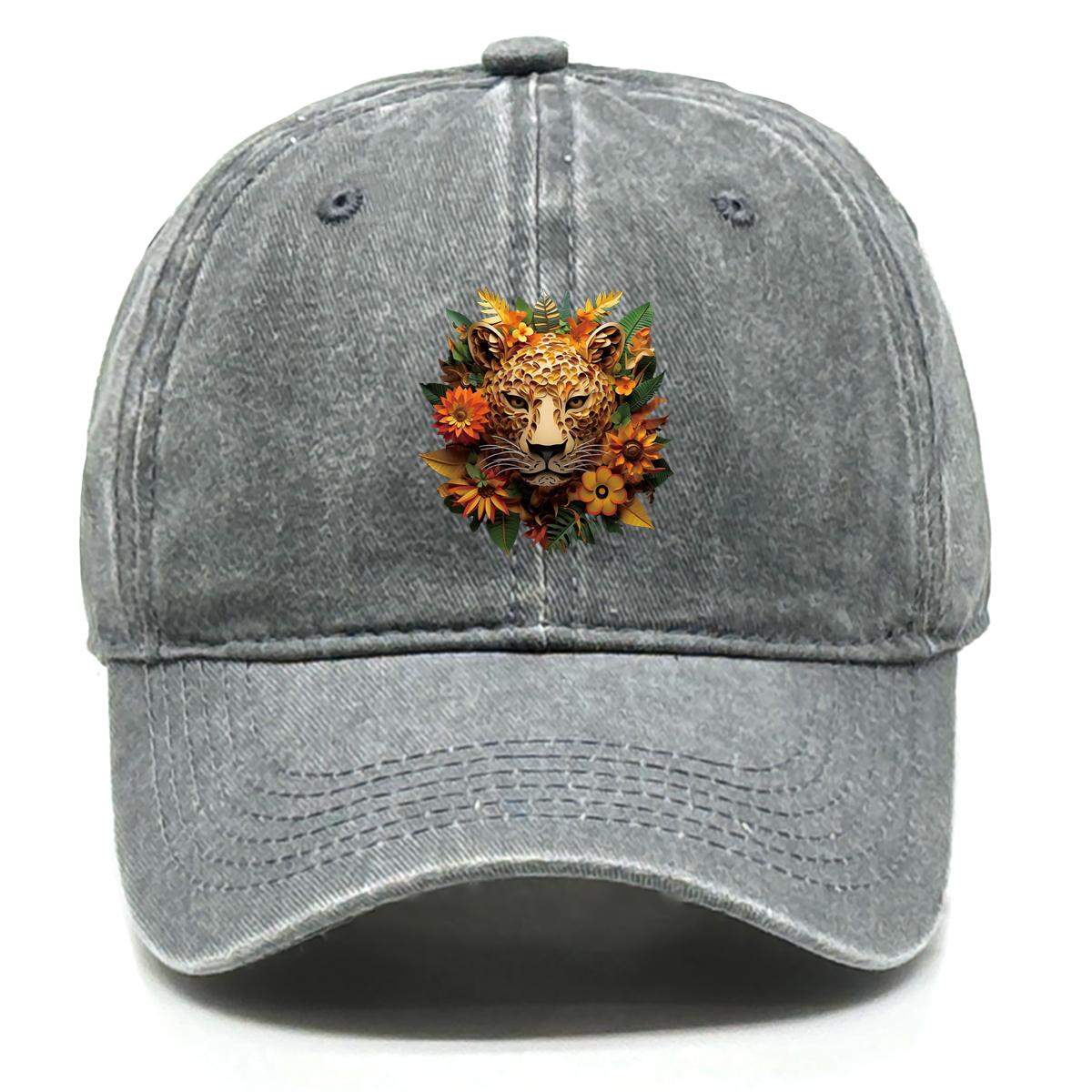 

Flower Leopard Adjustable Baseball Hat Cap For Man Inelastic Distressed Snapback Baseball Caps Perfect For Mountaineering сірий