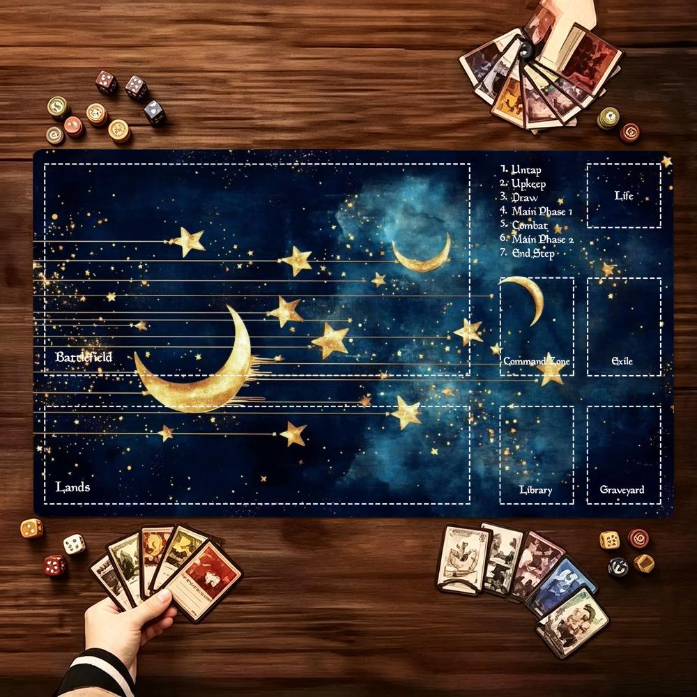 Cosmic Galaxy Swirl Art Large Game Playmat Non Slip Rubber Desk Mat For Card Gaming Laptop Keyboard Home Office Setup