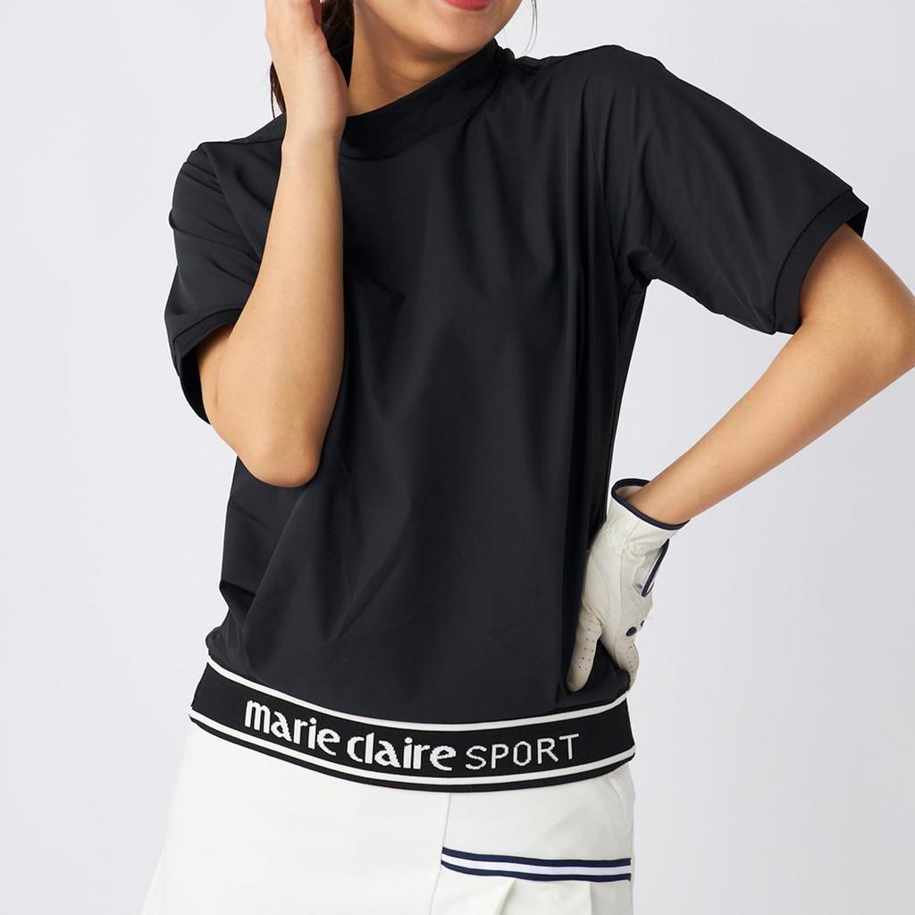 Marie Claire Tucked Short Sleeve Pullover 715623W Size L Women's Water-Repellent Black,