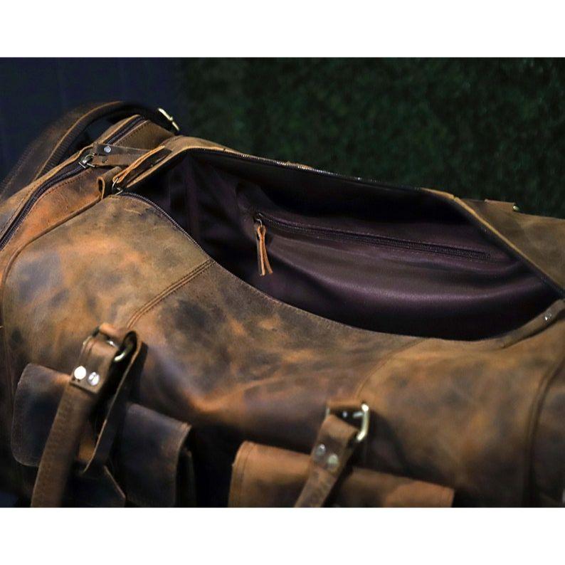Duffel Bag Man, Leather Travel Duffle Bag, Overnight Weekender Bag, Gym Duffel, Christmas Gift