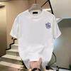 Men's Summer New Hong Kong Style Ins Rascal Handsome Loose Round Neck Half Sleeve Top