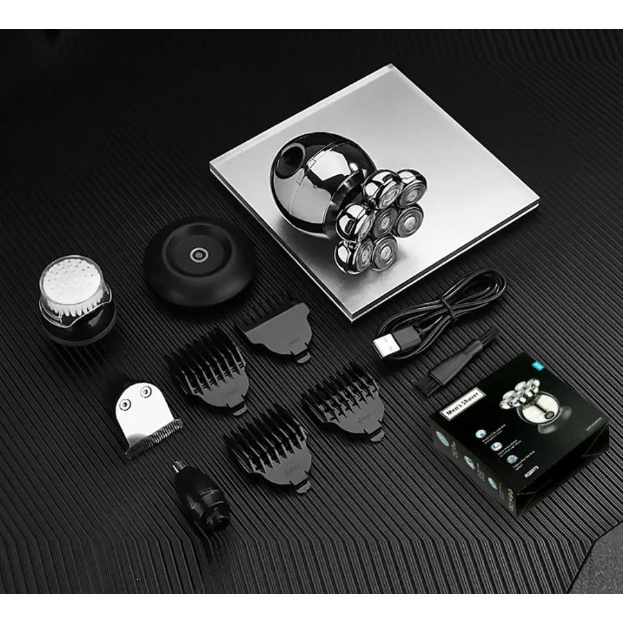 Electric Shaver 7D Floating Cutter Head Base Charging Portable Men Beard Trimmer Clipper Skull Shaver Waterproof Shaving