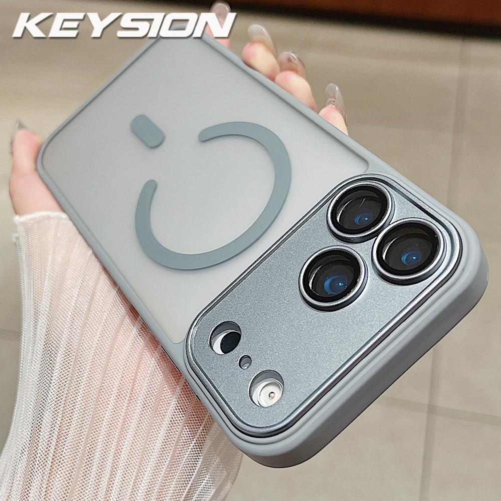 KEYSION Luxury Matte Translucent Magnetic Case for MagSafe for iPhone 17 Pro Max Wireless Charging Shockproof Armor Phone Cover