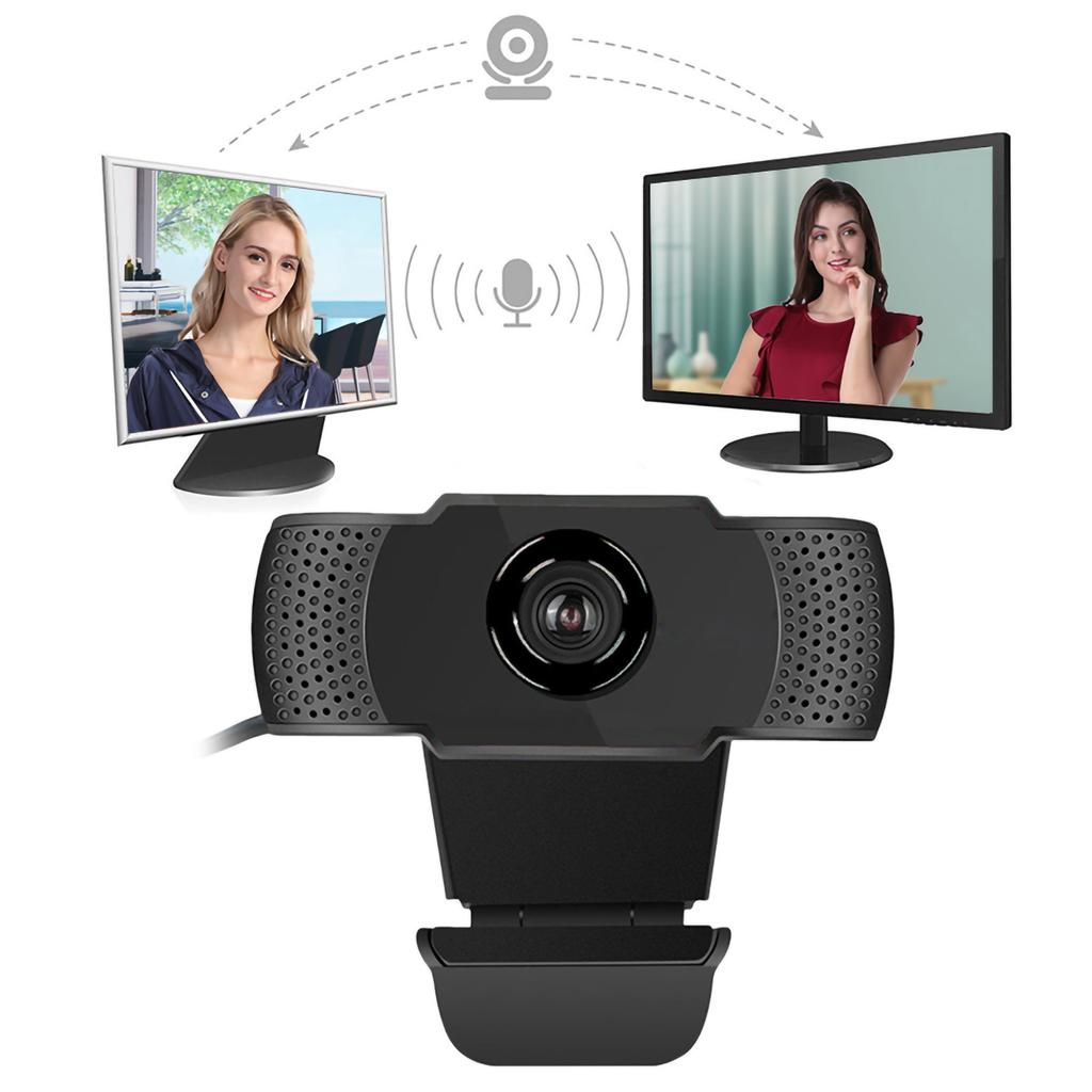 Webcam 1080p Black Computer Office Camera Builtin Microphone Free Drive USB X22