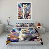 Angel Cat Three-Piece Fantasy Decor Exquisite Three-piece Bedding Set Gift for Kids and Adults