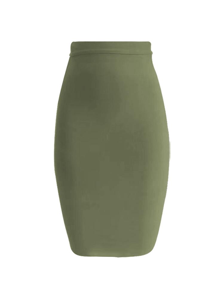 

Зимняя юбка-карандаш А-силуэта высокого класса с дизайном перекрестной повязки Medium армия зеленый