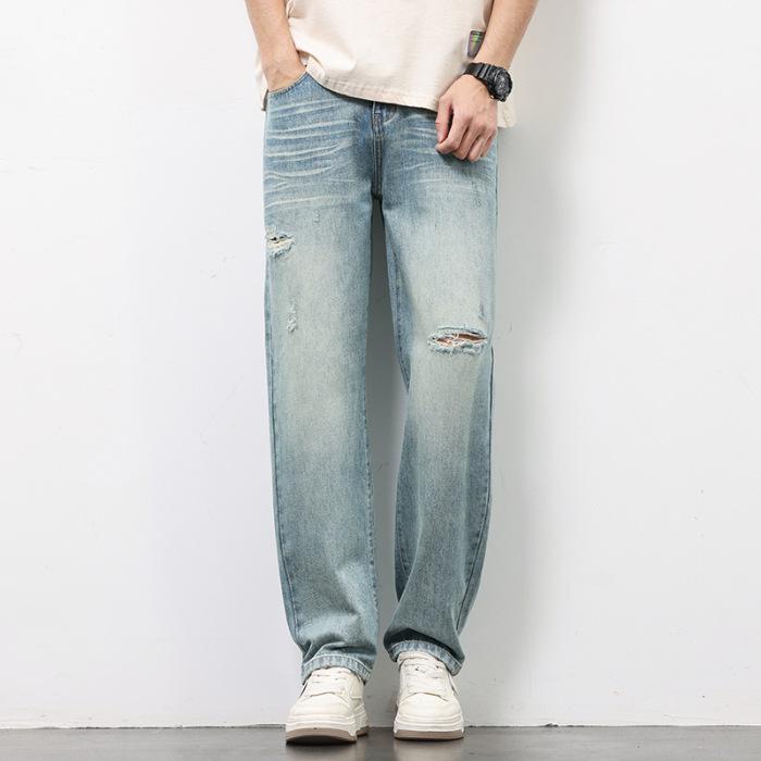 

Новые весенне-летние джинсы американского свободного прямого кроя, повседневные, универсальные брюки 38