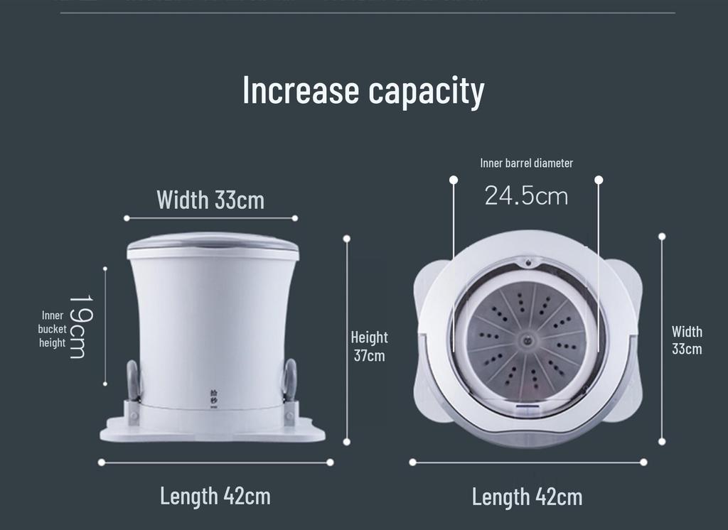 Ten-Second Manual Dehydrator: Compact, Unique Spin Dryer for Student Dorms (Non-Crank, Hand-Pull Rope Design)