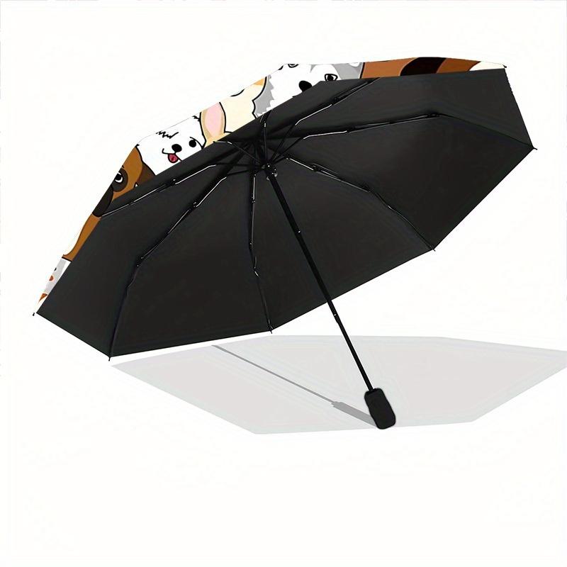 1pc Cartoon Dogs Automatic Open/Close Umbrella, Umbrella with cartoon Design, Portable Compact Umbrella for Men & Women, Good Holiday Gift y