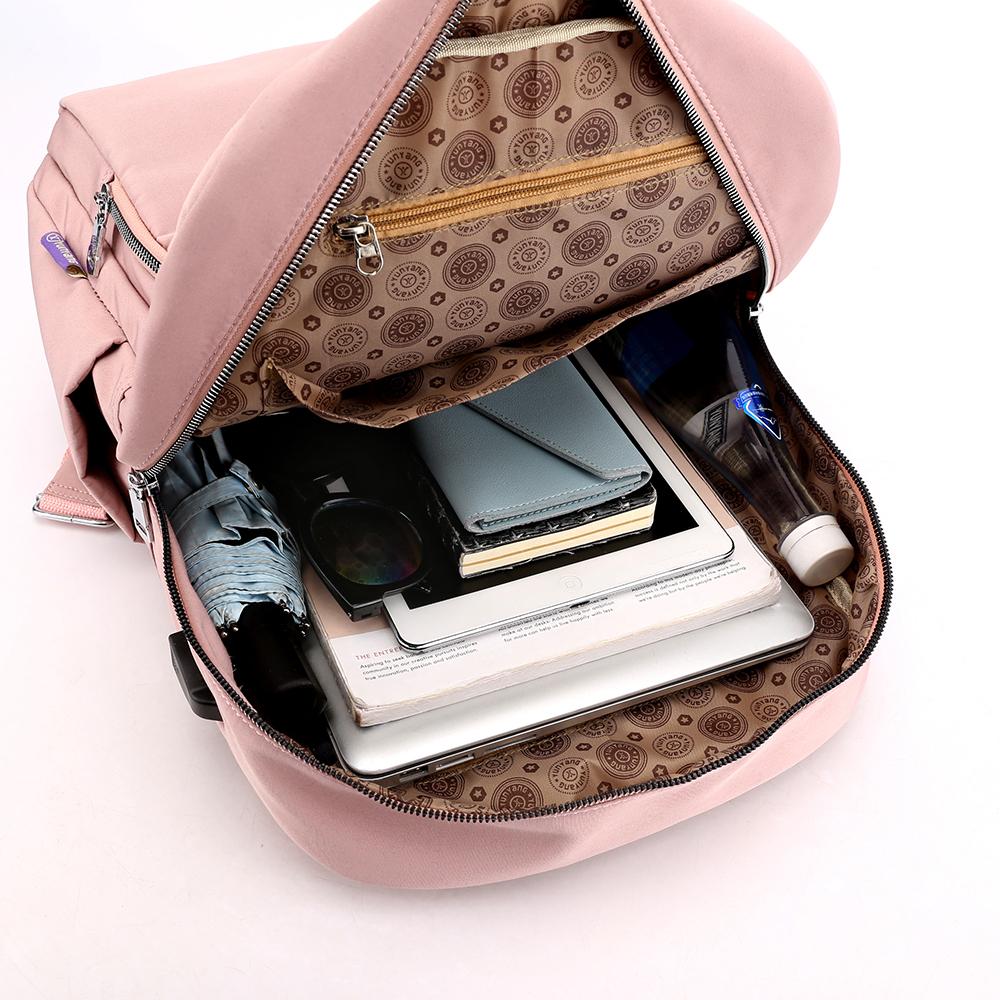 Backpack with USB Charging Port – 15.6-inch Laptop Bag for Women, Travel & Work – 8 Colors Available, Fits Suitcase Handle