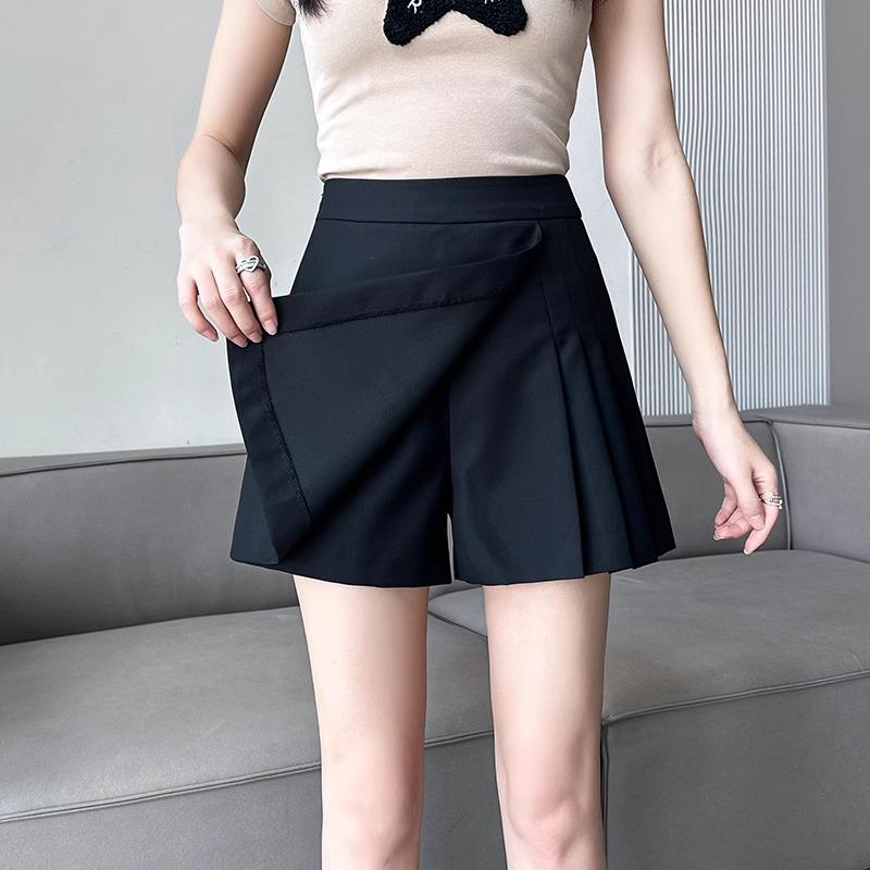 Women's Irregular Pleated High Waist A-Line Midi Skort - Summer 2025 Collection