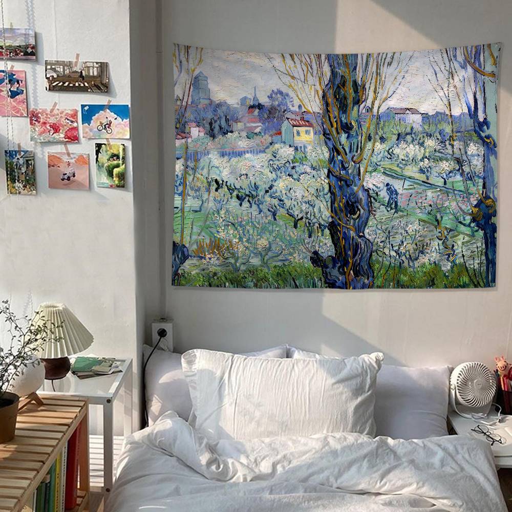 Van Gogh Paintings Printed Large Wall Tapestry Art Science Fiction Room Home Decor Decor Blanket