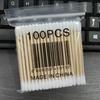 100-Pack Double-Ended Disposable Cotton Swabs for Makeup Removal & Bathing