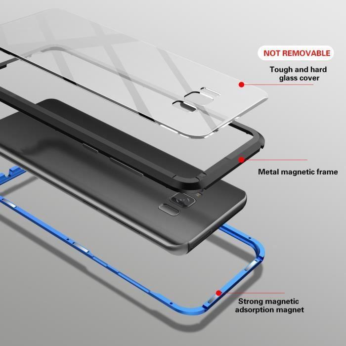 Fodral - SMARTLEGEND - Galaxy S8 - Hårt - Magnetiskt - Avtagbart - Svart + Blått