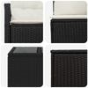 Sofa Set 8 pcs Black and Cream White Poly Rattan and Steel