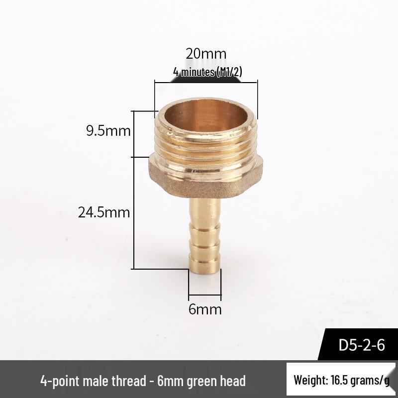 Copper Ball Valve with Double Internal Thread, 6-Point Thread Barb Quick Connect, and Long Handle Pneumatic Air Pump Valve Switch.