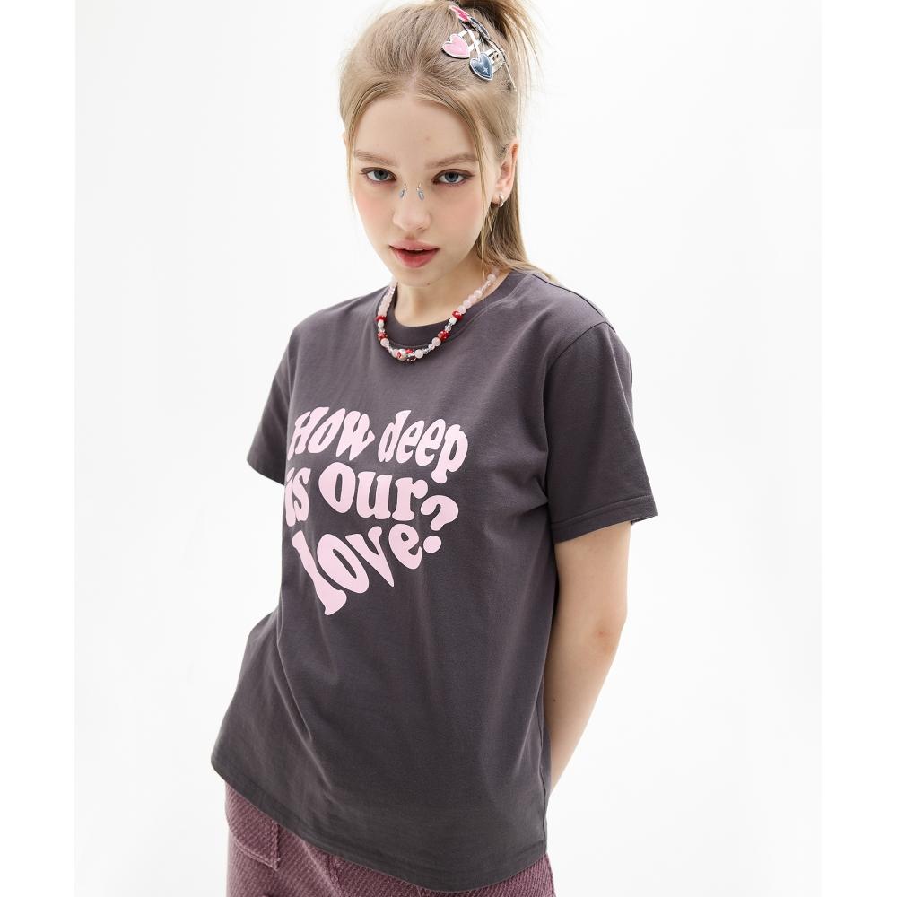 

LUV IS TRUE 4/28 Доставка [Бесплатный возврат] DN LUV TEE (УГОЛЬ)
