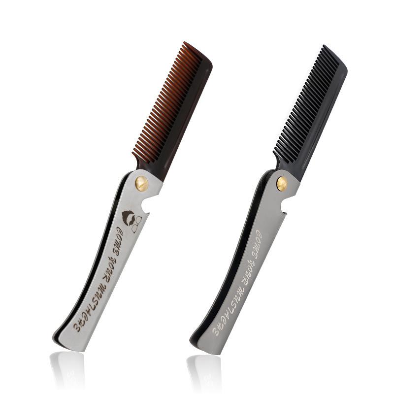Tragbarer Retro-Klappkamm aus Edelstahl für Herren zum Friseur