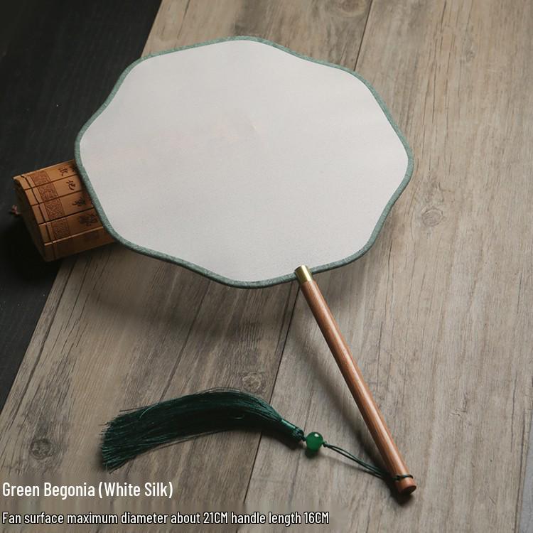 Vintage Silk Hand-Painted Gongbi Fan - Classic Chinese Round Palace Design