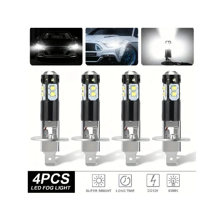 2x Super Bright H1 LED Headlight Kit High Low Beam Fog Driving Bulbs 6500K White 4PCS-H1