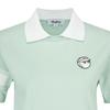 MALBON GOLF Scalloped Knit Short Sleeve Polo Sweater Light Mint (Woman)