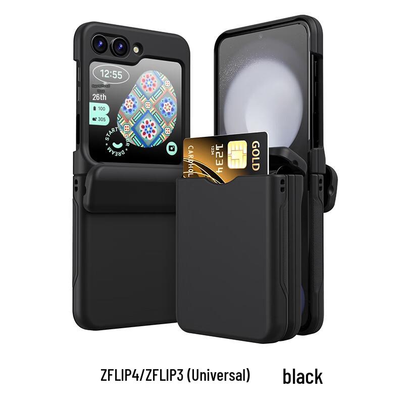 CAXITON Samsung Z Flip 4/3 Foldable Transparent Card Slot Case