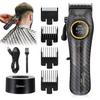 Professional Hair Clippers 5000-9000RPM Adjustable Speed DLC Blades 4 Guide Combs USB Base Charging Barber Trimmer