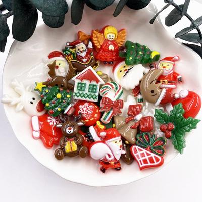 Harz bunt alle Weihnachten Kombination Flatback Cartoon Figuren Muster DIY Scrapbook Kunst Material Ornament