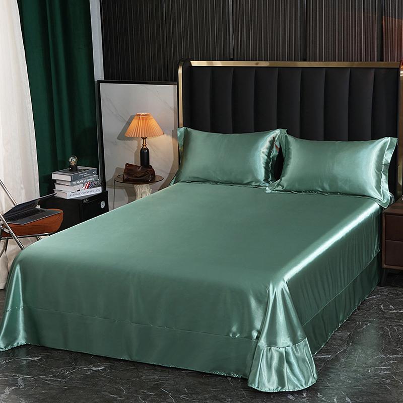 Luxury Natural Mulberry Silk Bed Sheet Set or Only A Bedsheet High-end Stain Queen Ruffles Bed Sheet and Pillowcase Bed Linens