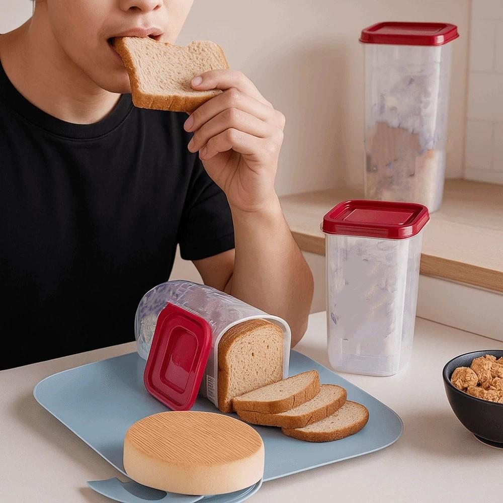 Leakproof Transparent Bread Dispenser Plastic Toast Storage Box Fresh Bread Storage
