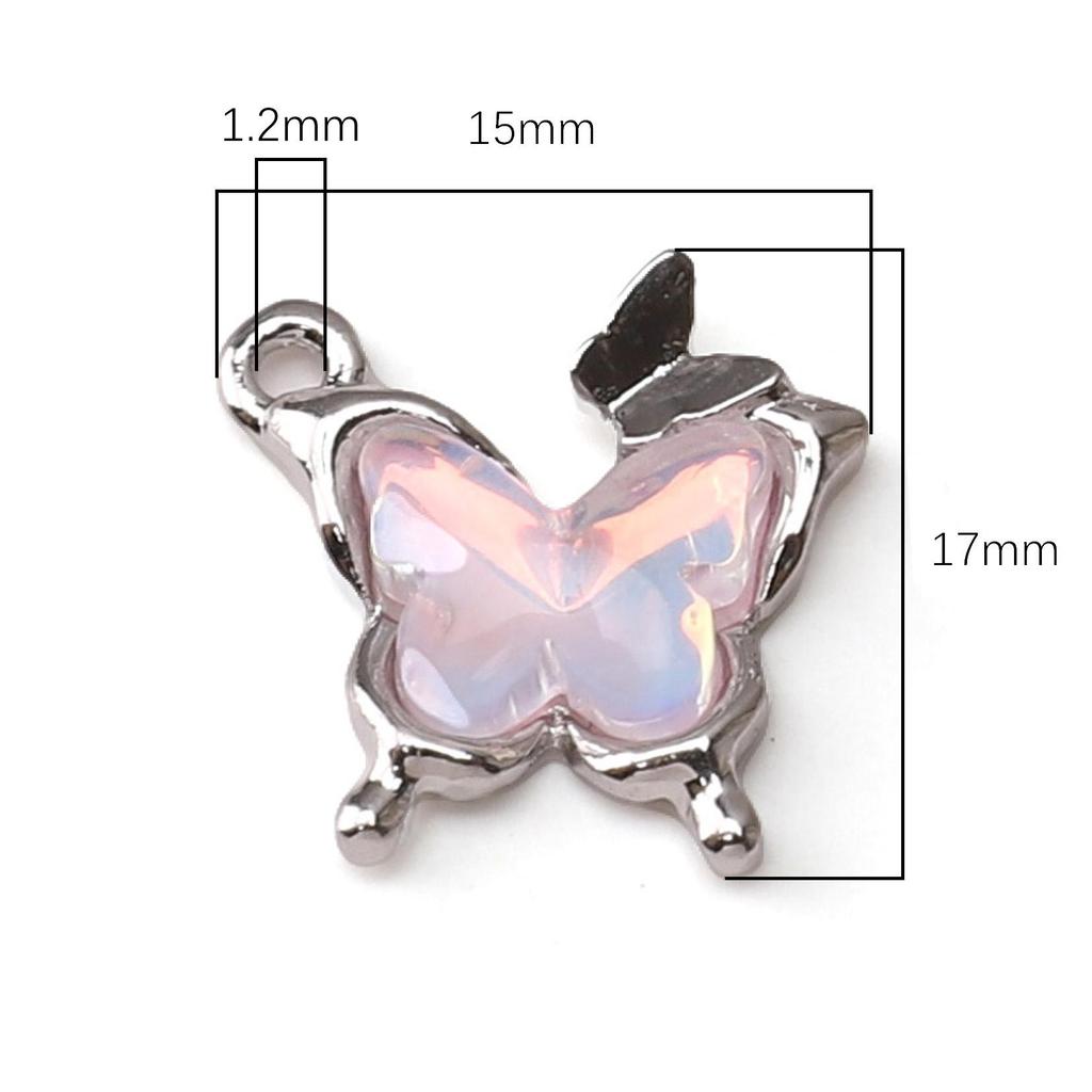 Slitinové přívěsky ve tvaru motýla, měsíce a srdce pro DIY náramek, náhrdelník, doplňky