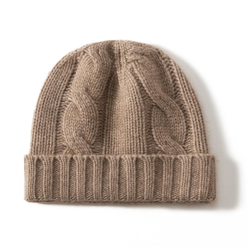 Cashmere Hat Winter Thickened Men's and Women's Cashmere Cap Knitted Headgear Cold Cap Versatile Twist Outdoor Riding Cap