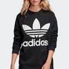 Adidas Originals American Vintage Series Big Letter Logo Fleece Round Neck Pullover Casual Sweatshirt Women Black DH3129