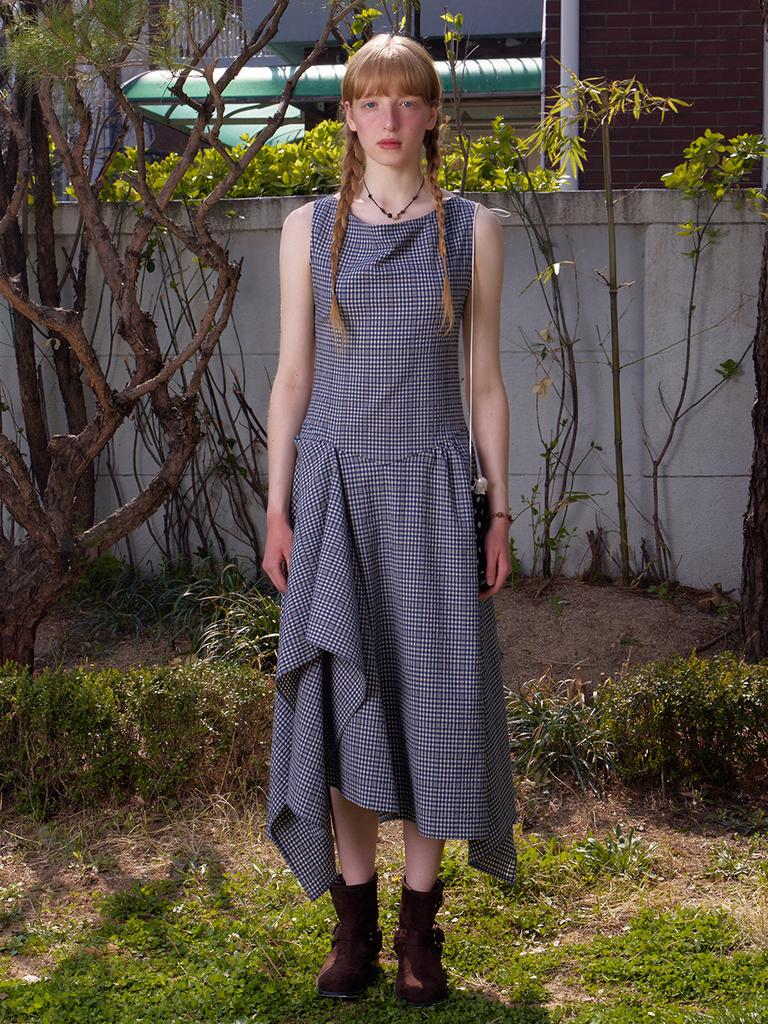 Tilda Matilda Seesaw Cowl Neck Dress_Navy