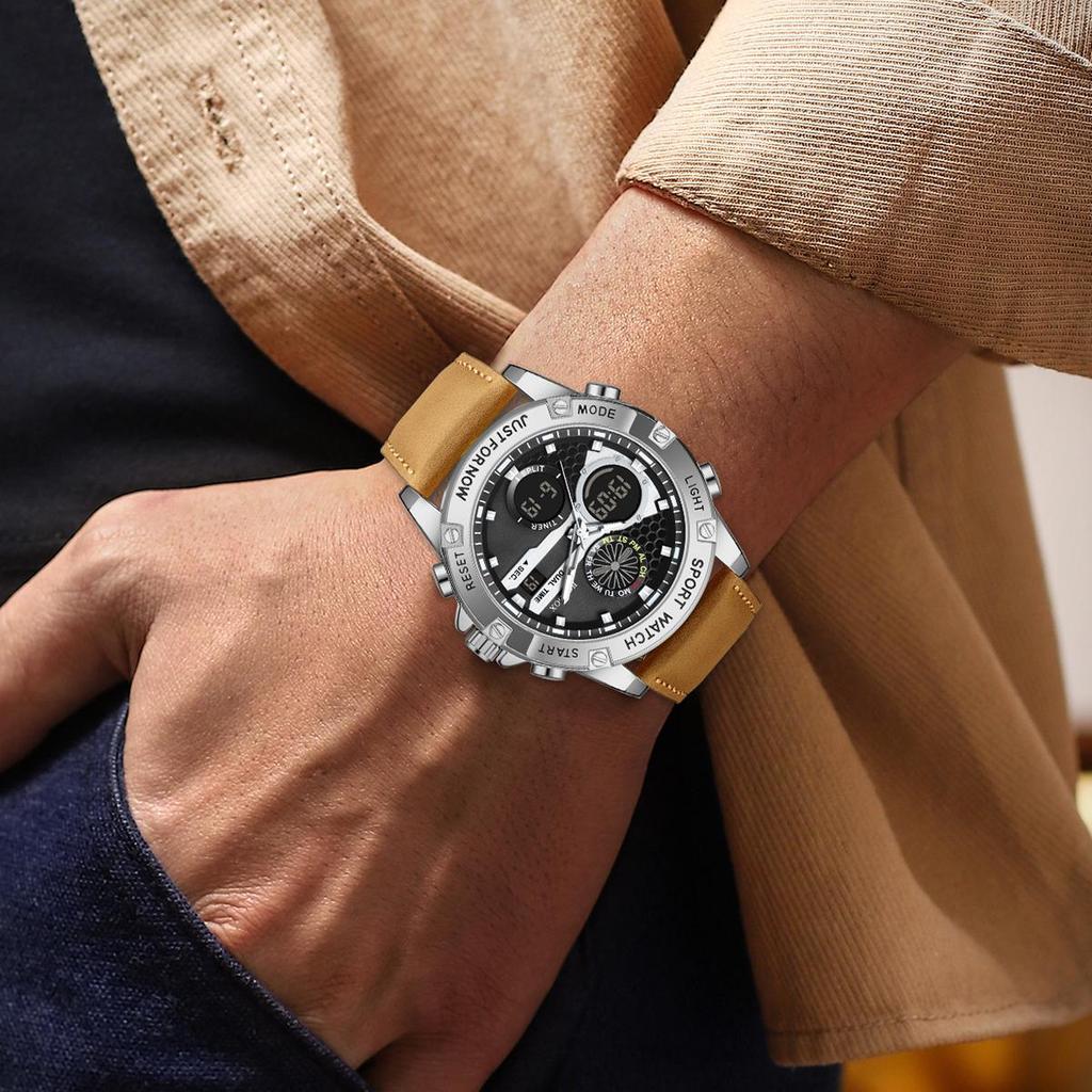 LIGE Marke FOXBOX Mode Sport Herrenuhr Freizeit LED-Anzeige Wasserdicht Herren Quarz Uhr