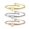 Three-color Stainless Steel Wire Braided Bracelet, Cable, Titanium Steel Heart-shaped Bracelet, Rose Gold