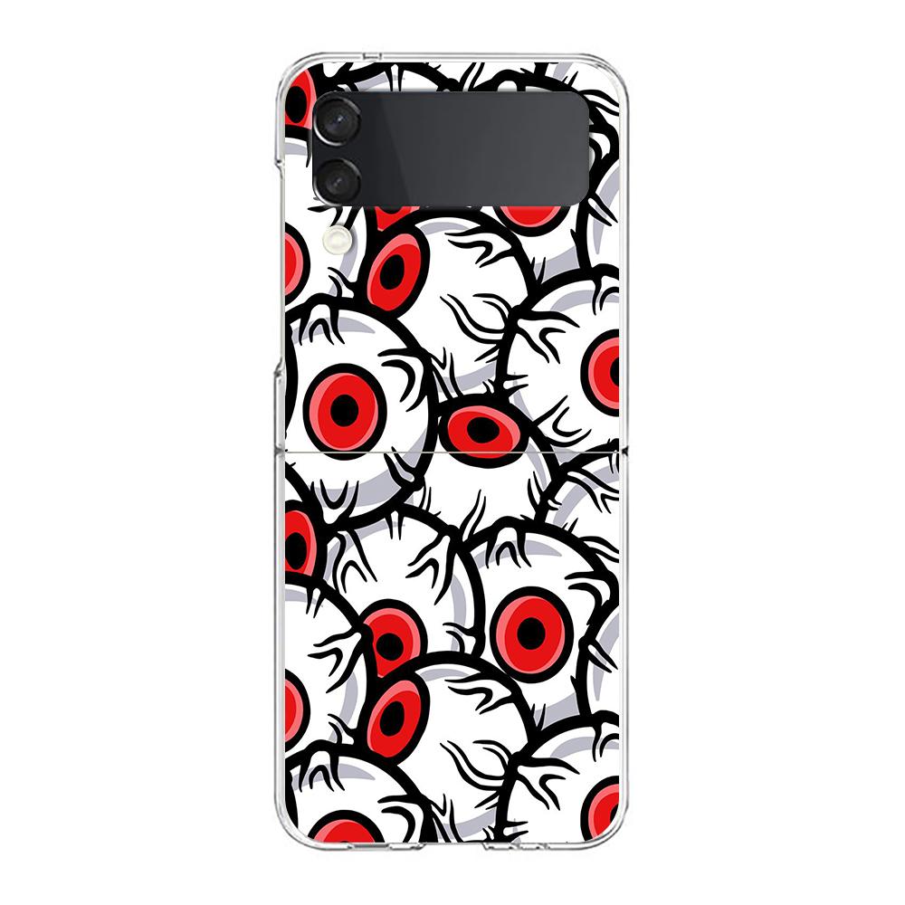 Phone Cover For Samsung Galaxy Z Flip 6 5 4 Case Transparent For Samsung Z Flip 3 Hard PC Foldable Shell The Eye Of Cthulhu Bags