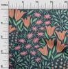 oneOone Cotton Flex Dark Teal Green Fabric Leaves & Floral Quilting Supplies Print Sewing Fabric By The Yard 40 Inch