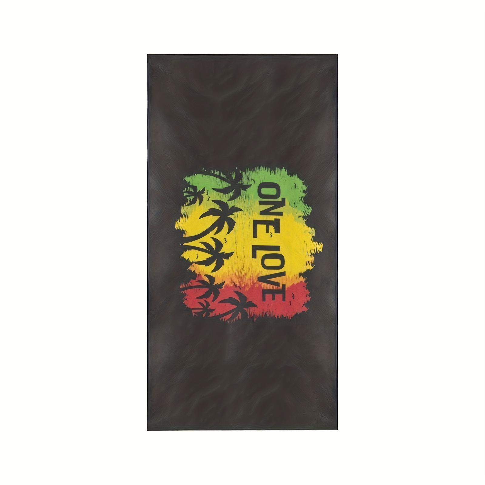 

ONE LOVE Artistic Design Beach Towel, Vibrant Graphic Print Quick-Dry Sand-Free Microfiber Bath Towel for Yoga and Swimming W30*H60(CM)