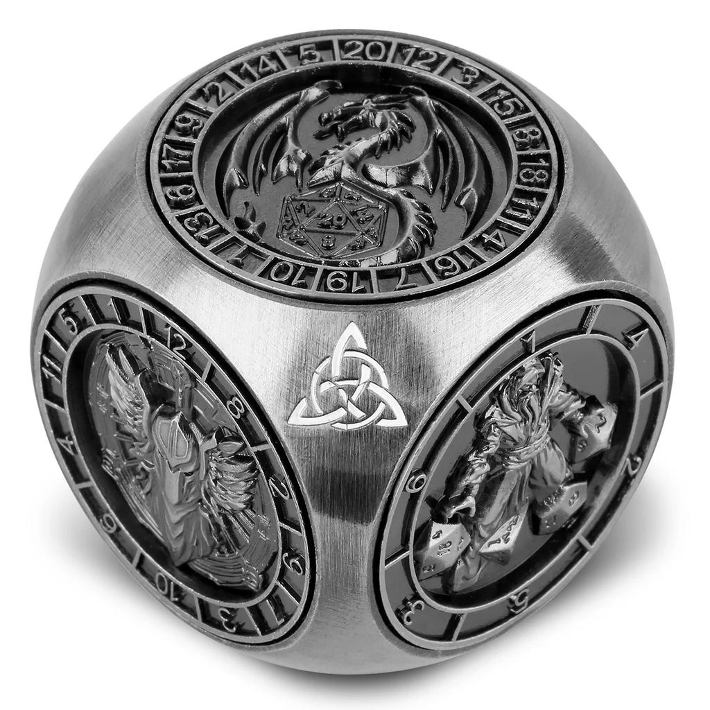 Spinner Würfel für Dungeon and Dragon 3D Relief Polyedrisch DND RPG Rollenspiel Gaming